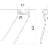 Rivefjeder - Venstre - Længde:410mm, Bredde:130mm, Ø9.5mm - Passer til Niemeyer