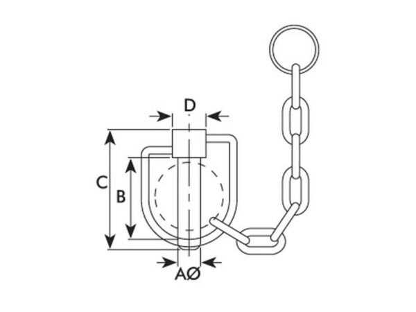 Låsesplit Stabilisator, Stift Ø14mm x 67mm