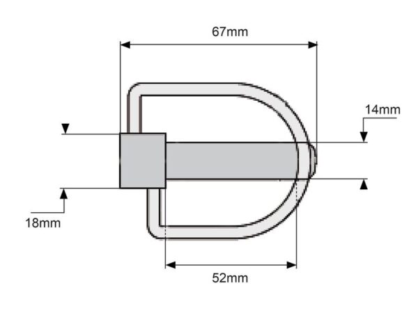 Låsesplit Stabilisator, Stift Ø14mm x 67mm