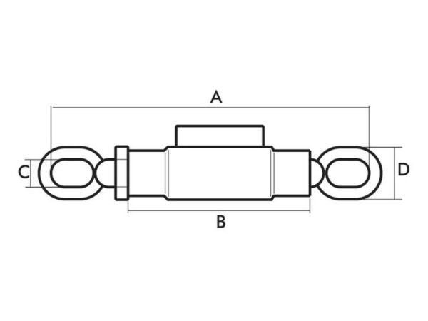 Stabilisatormøtrik Samlet - Min. længde: 273mm, Max. længde: 370mm - M20 x 2.5