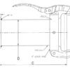 Kobling m/flange og lukkebeslag - Kort - Hun 6'' (159mm) x (150mm) (galvaniseret)