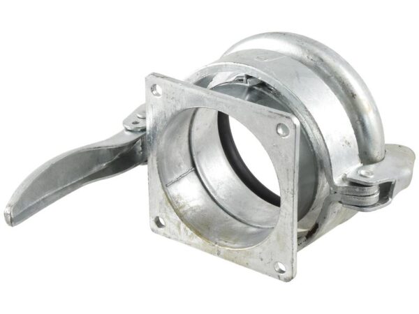 Kobling m/flange og lukkebeslag - Kort - Hun 6'' (159mm) x (150mm) (galvaniseret)