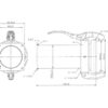 Kobling m/flange og lukkebeslag - Lang - Hun 6'' (159mm) x 6'' (150mm) (galvaniseret)