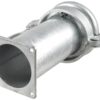Kobling m/flange og lukkebeslag - Lang - Hun 6'' (159mm) x 6'' (150mm) (galvaniseret)