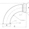 Bøjning 90° m/flange og lukkebeslag - Han 6'' (159mm) x (150mm) (galvaniseret)