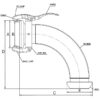 Bøjning 90° (han/hun) - 6'' (159mm) (galvaniseret)