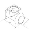 T-stykke m/flange og kobling - Han 6'' (159mm) (galvaniseret)