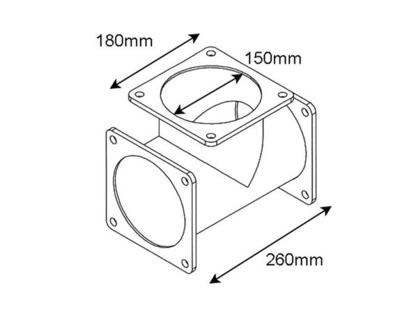T-stykke m/flange 6'' (150mm) (galvaniseret)