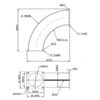 Bøjning 90° m/dobbelt flange 6'' (150mm) (galvaniseret)