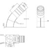 Bøjning 45° m/flange 6'' (150mm) x (150mm) (galvaniseret)
