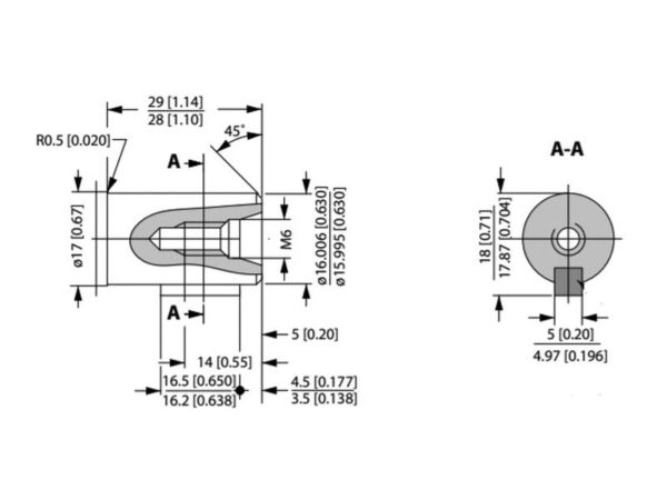 Danfoss Hydraulikmotor OMM20 20cc rev med 16mm Cylindrisk Aksel