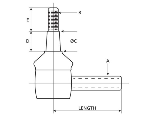 Styrekugle, Længde: 260mm