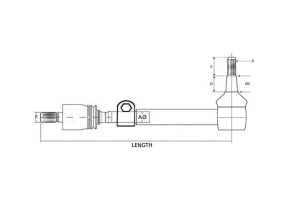 Styrestang, Længde: 403mm