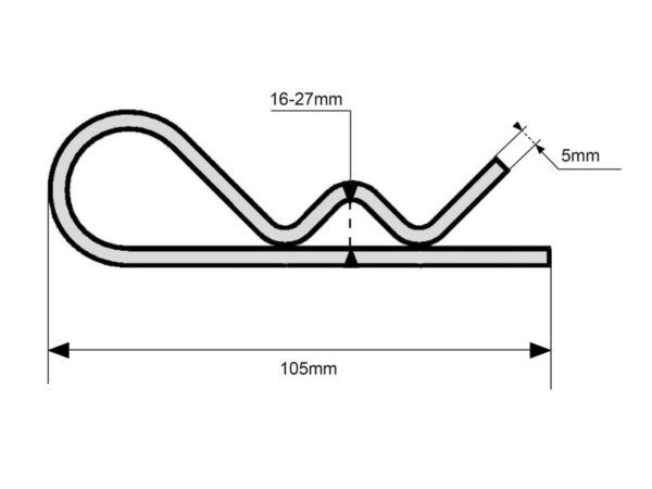 Hårnålesplit, Klip Ø5mm x 105mm