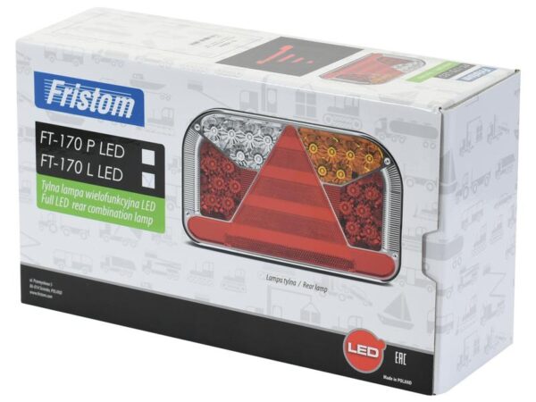 LED Baglygte, Funktion: 7, Lys, bremselys, blinklys, tågelys, baklys, nummerpladelys, refleks, Venstre, 12-36V