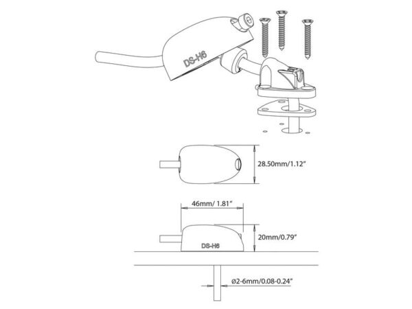 ROKK™ Mini Gennemføring (vandret), for Kable Ø: 2-6mm