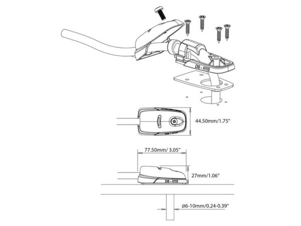 ROKK™ Mini Gennemføring (vandret), for Kable Ø: 6-10mm