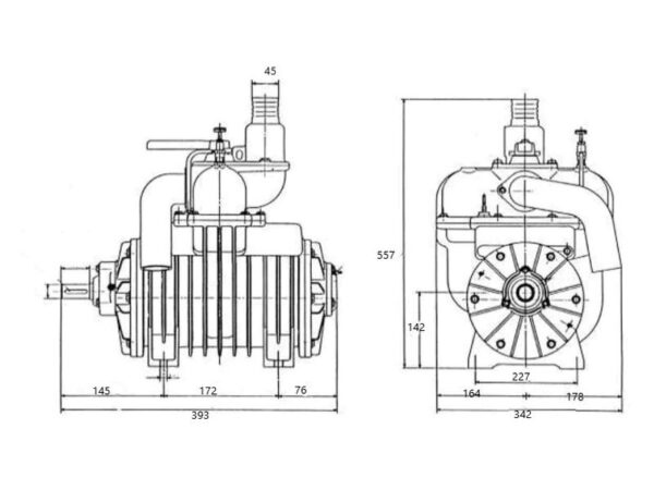 Vakuumpumpe - MEC2000PL - Remskive - 1000 RPM