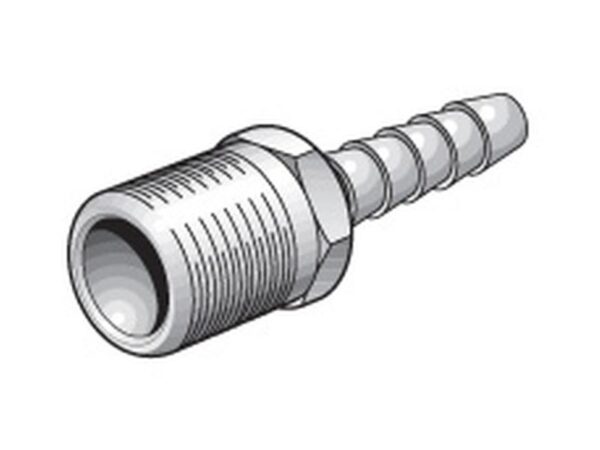 Slangestuds 1/4 ID - slange til 3/8'' BSPT udvendigt gevind