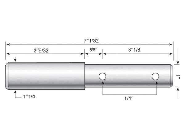 Topstangsbolt dobbelt 25 - 32mm Kat.2/3 (Ø25/32mm)