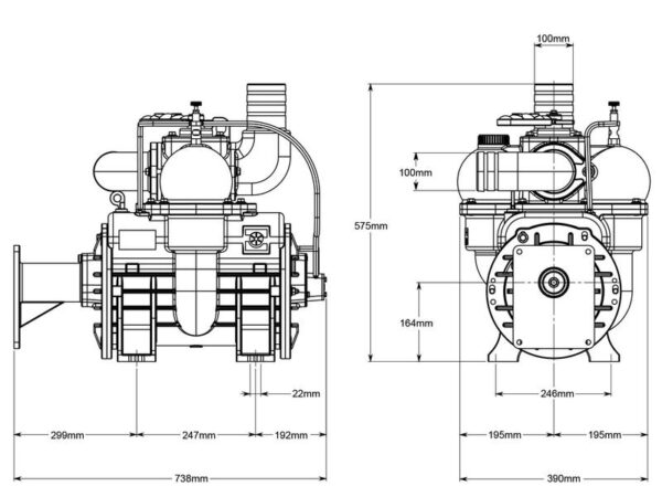 Vakuumpumpe - MEC13500H - cloc - 1000 RPM