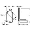 Kniv Firkantet Venstre 90x8mm Højde: 223mm. Hulafstand: 56mm. Hul Ø: 16.5mm. Passer til Maschio, Valentini, Alpego Passer til: Valentini