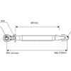 Topstang (Kat.28mm/3 (Ø28/32mm)) Led og Kugle, M36 x 3, Min. længde: 645mm.
