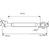 Topstang (Kat.3/3 (Ø32/32mm)) Led og Krog, M36 x 3, Min. længde: 680mm.