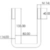 U-Bolt- M14x82mm Længde: 133mm