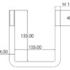 U-Bolt- M14x105mm Længde: 133mm