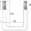 U-Bolt- M16x82mm Længde: 120mm