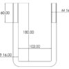 U-Bolt- M16x102mm Længde: 180mm