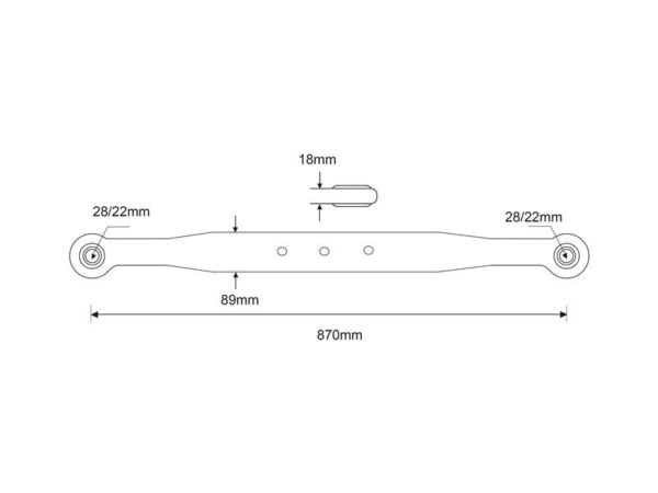 Liftarm - Kugle Ø 28mm - Kugle Ø 22mm - Højre/Venstre