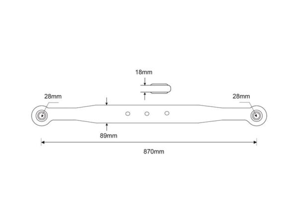 Liftarm - Kugle Ø 28mm - Kugle Ø 28mm - Højre/Venstre