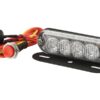 LED Slimline Blitzlygte, Interference: kl. 3, Funktion: enkelt blitz, dobbelt blitz, 12-24V