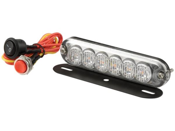 LED Slimline Blitzlygte, Interference: kl. 3, Funktion: enkelt blitz, dobbelt blitz, 12-24V