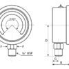 Manometer Ø63mm (0-100 bar)