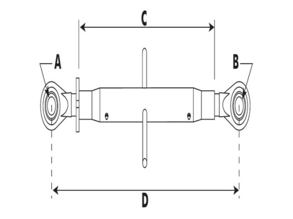 Topstang HD (mekanisk) (Kat.2/2 (Ø25/25mm)) Kugle og Kugle, M36 x 3, Min. længde: 420mm.