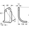 Kniv HD Venstre 80x9mm Højde: 215mm. Hulafstand: 51mm. Hul Ø: 16.5mm. Passer til Howard