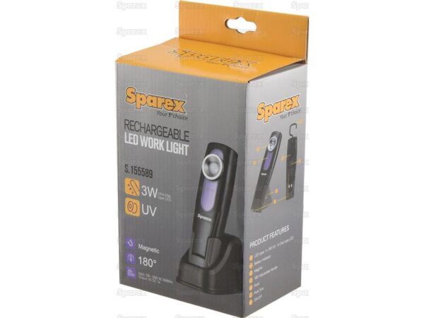 Håndlampe LED m/UV 395lm (genopladelig)