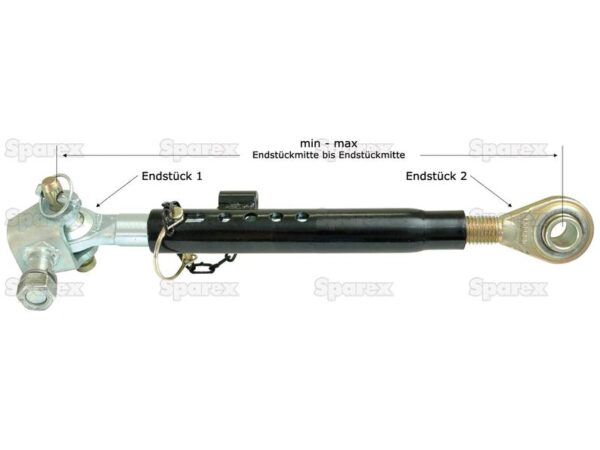 Stabilisator - Kugle Ø19mm - Gevind Ø19mm - Min. længde: 465mm - 1-1/8
