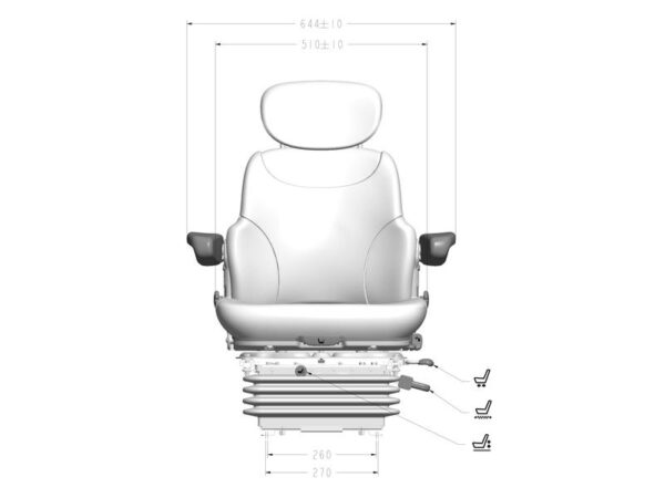 Sæde 12V Luft Deluxe