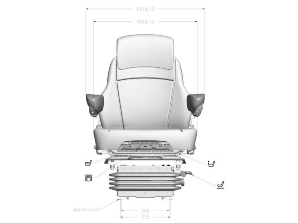Sæde 12V Luft Deluxe