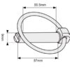 Ringsplit (rund), Stift Ø9mm x 57mm