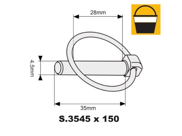 Ringsplit (rund), Stift Ø4.5mm x 35mm (150 stk. Small Bucket)