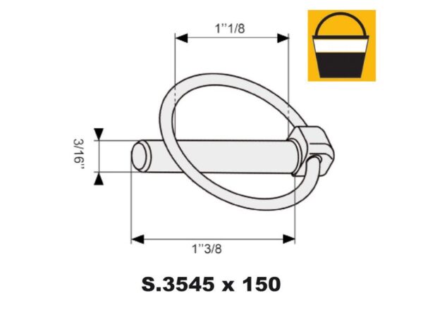 Ringsplit (rund), Stift Ø4.5mm x 35mm (150 stk. Small Bucket)