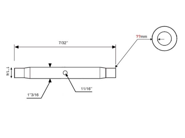 Topstangsrør - 1-1/4 UNC - 483mm