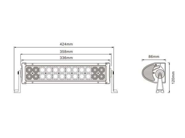 LED Flad Lygtebjælke LED, 410mm, 4200 lm, 10-30V