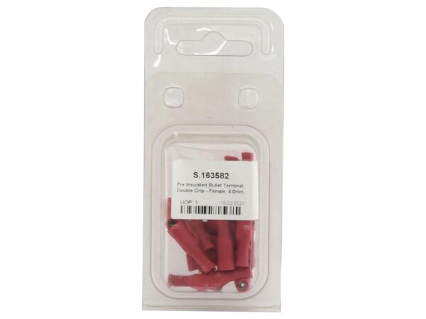 Kabelsko (rund), Double Grip - Hun, 4.0mm, Rød (0.5 - 1.5mm) (Agripak 25 stk.)