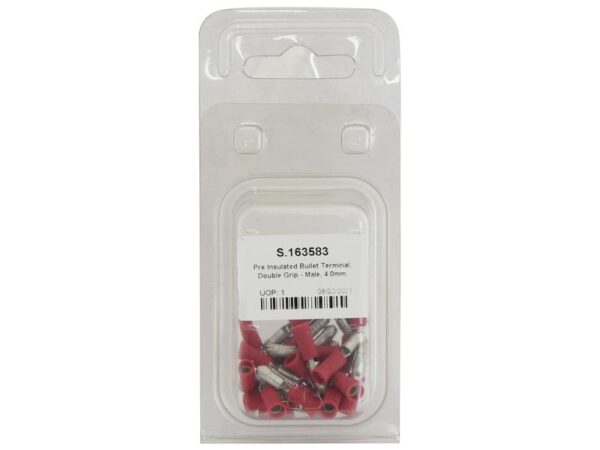 Kabelsko (rund), Double Grip - Han, 4.0mm, Rød (0.5 - 1.5mm) (Agripak 25 stk.)